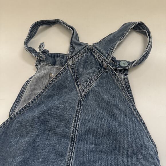 Gap Kids Jean Overalls Blue Distressed Denim Pockets 100% Cotton Kids Girls XXL - Picture 6 of 9